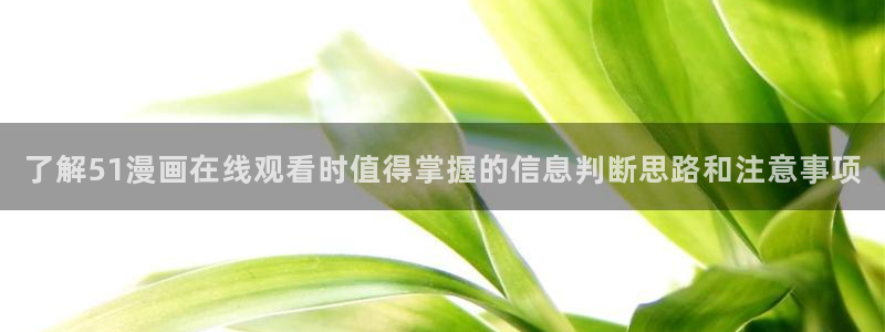 免费漫画阅读入口：了解51漫画在线观看时值得掌握的信息判断思路和注意事项